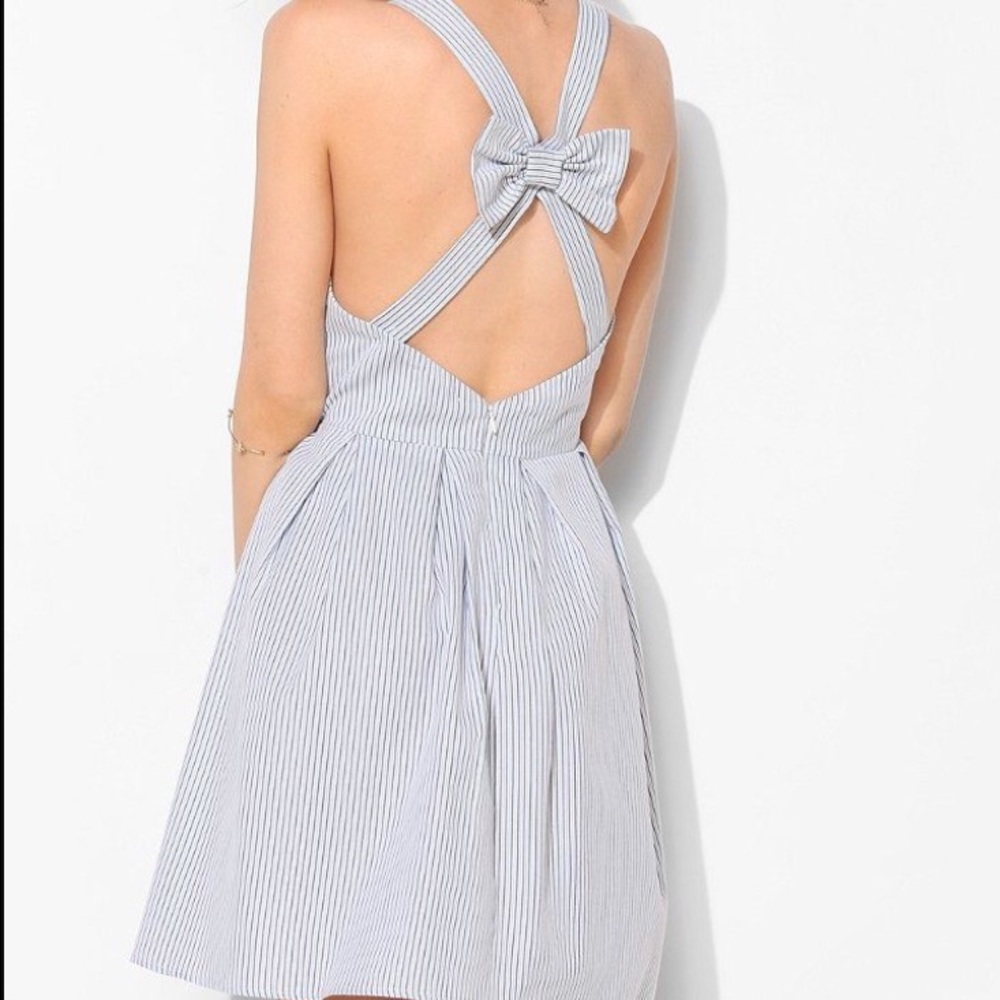 BDG Bow-Back Stripe Sweetheart Dress